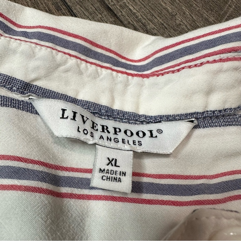 Liverpool Striped Button Down Top - image 5